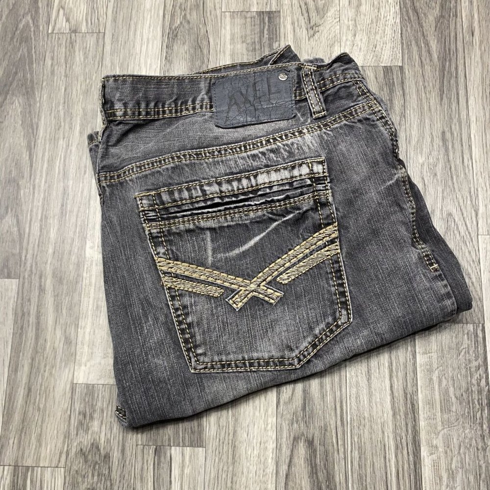 T.K AXEL Classic Rise Straight Leg Grey Denim Jeans Women's Size W 38 L 32